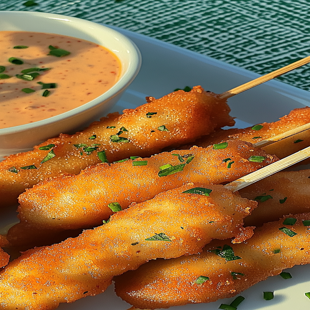 Recipe preparation for Shrimp Crab Nacho Corn Dogs
