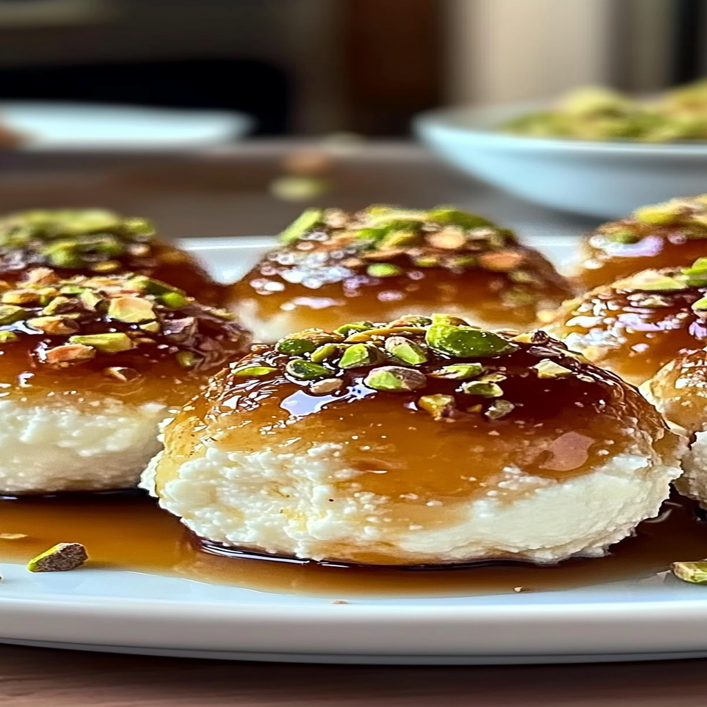 Recipe preparation for Creamy Ricotta Pistachio Honey Bites