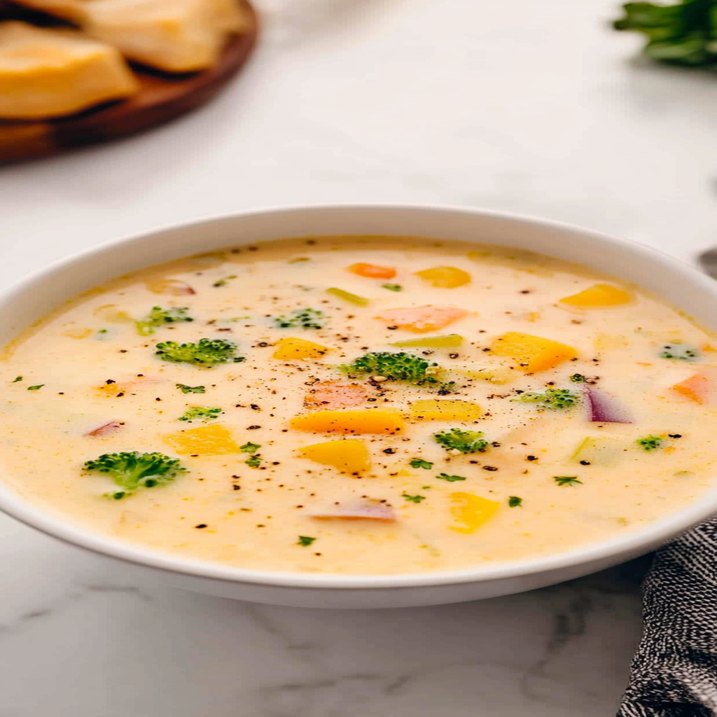 Recipe preparation for One Pot Creamy Vegetable Soup