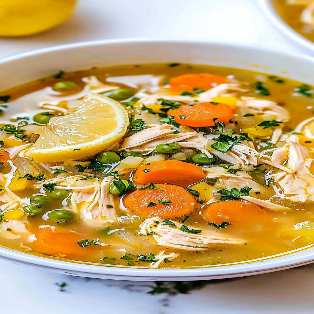 Recipe preparation for Simple Lemony Chicken Soup with Spring Veggies