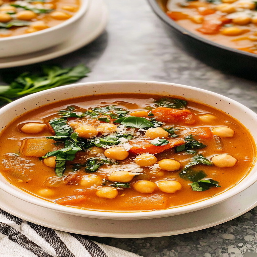 Recipe preparation for Tuscan Chickpea Soup