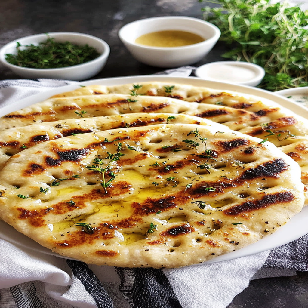 Recipe preparation for Garlic and Butter Flatbread