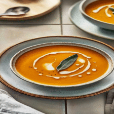 Pumpkin Soup with Brown Butter and Sage