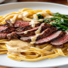 Creamy Spicy Garlic Butter Steak and Pasta Recipe