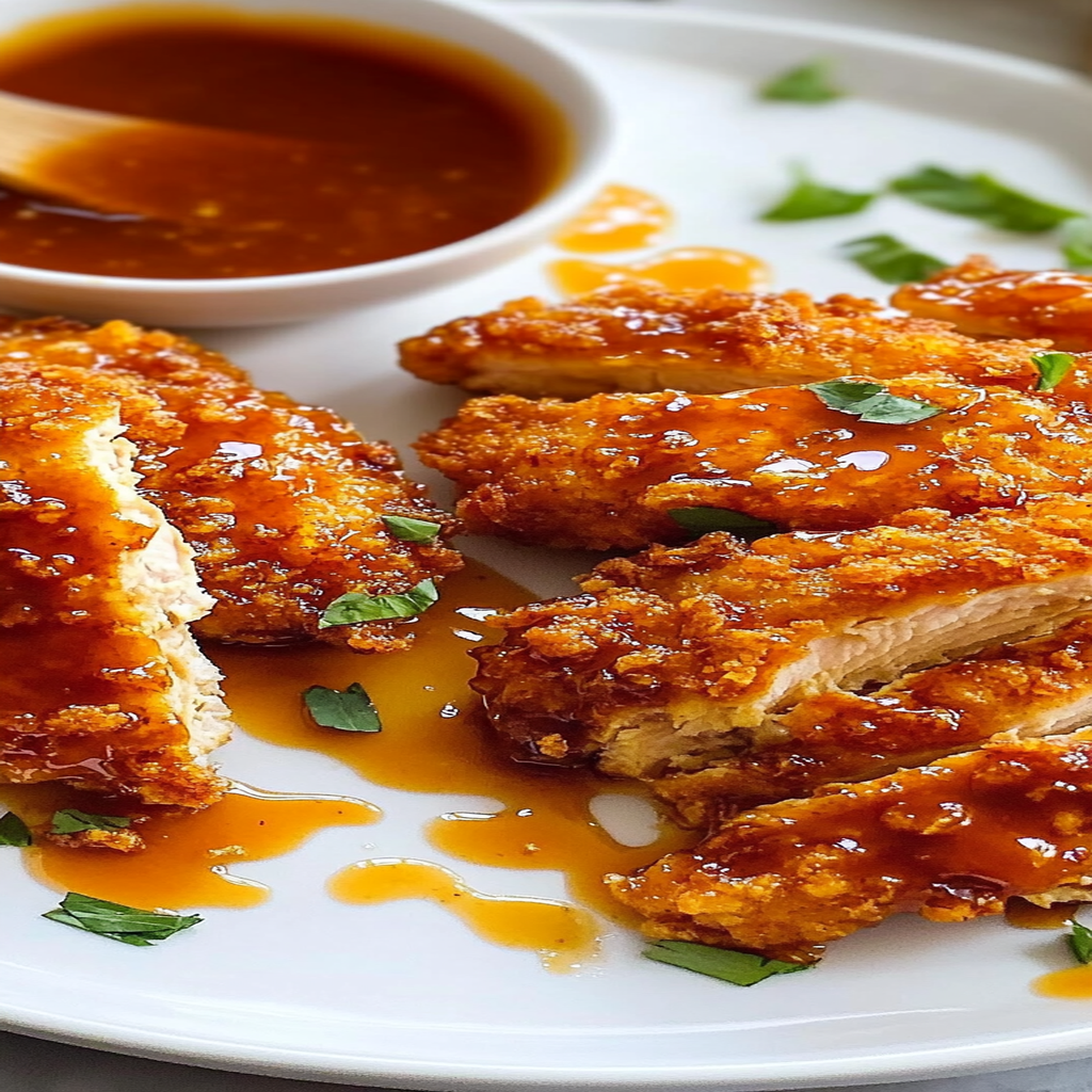 Recipe preparation for Tasty Baked Crunchy Hot Honey Chicken
