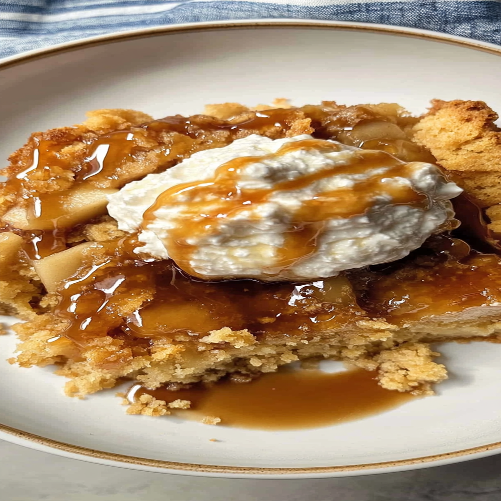 Recipe preparation for Salted Caramel Apple Dump Cake
