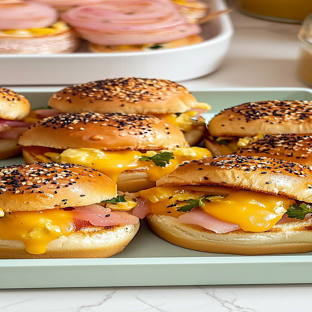 Recipe preparation for Mini Bagel Sliders