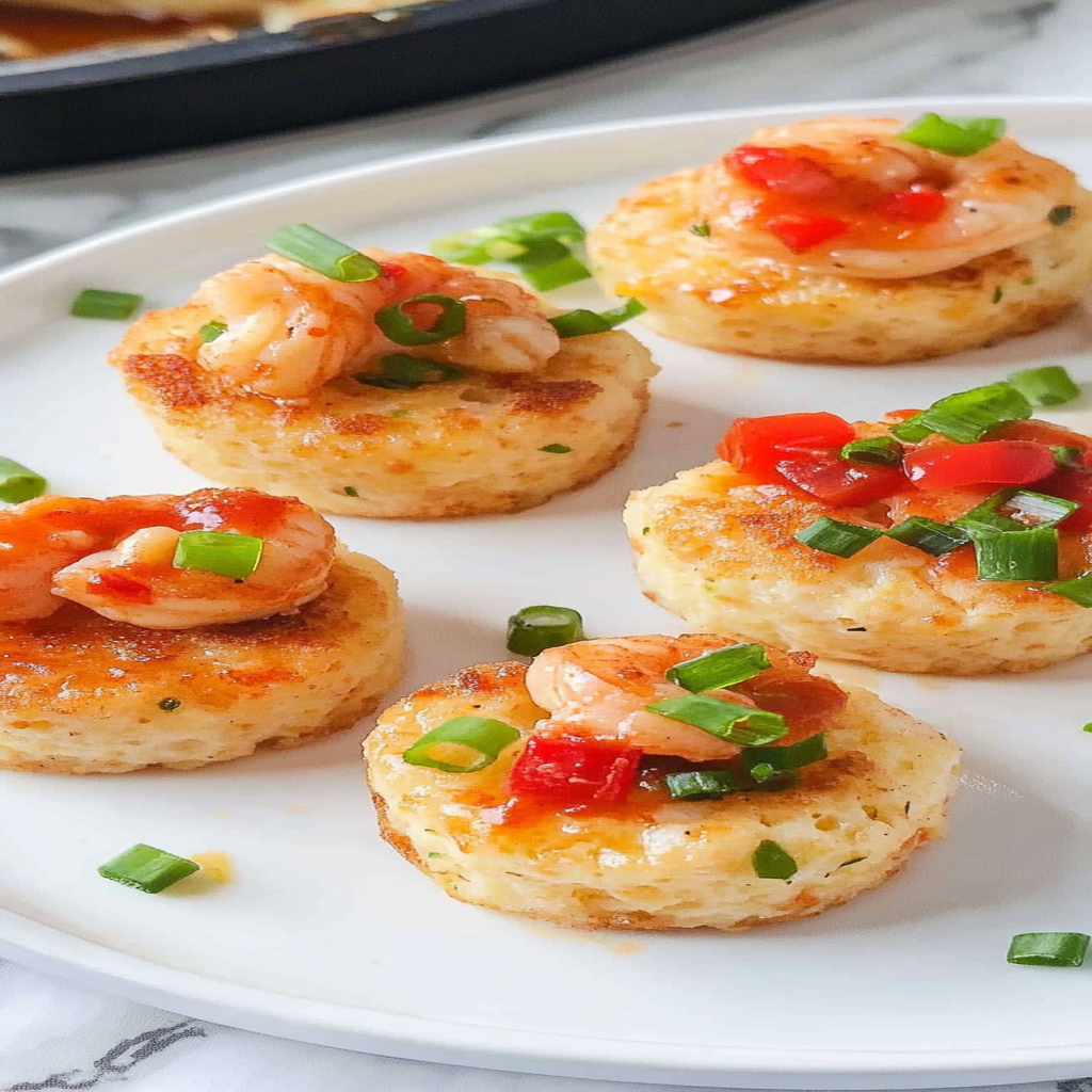 Recipe preparation for shirmp and Cheesy Grits Bites