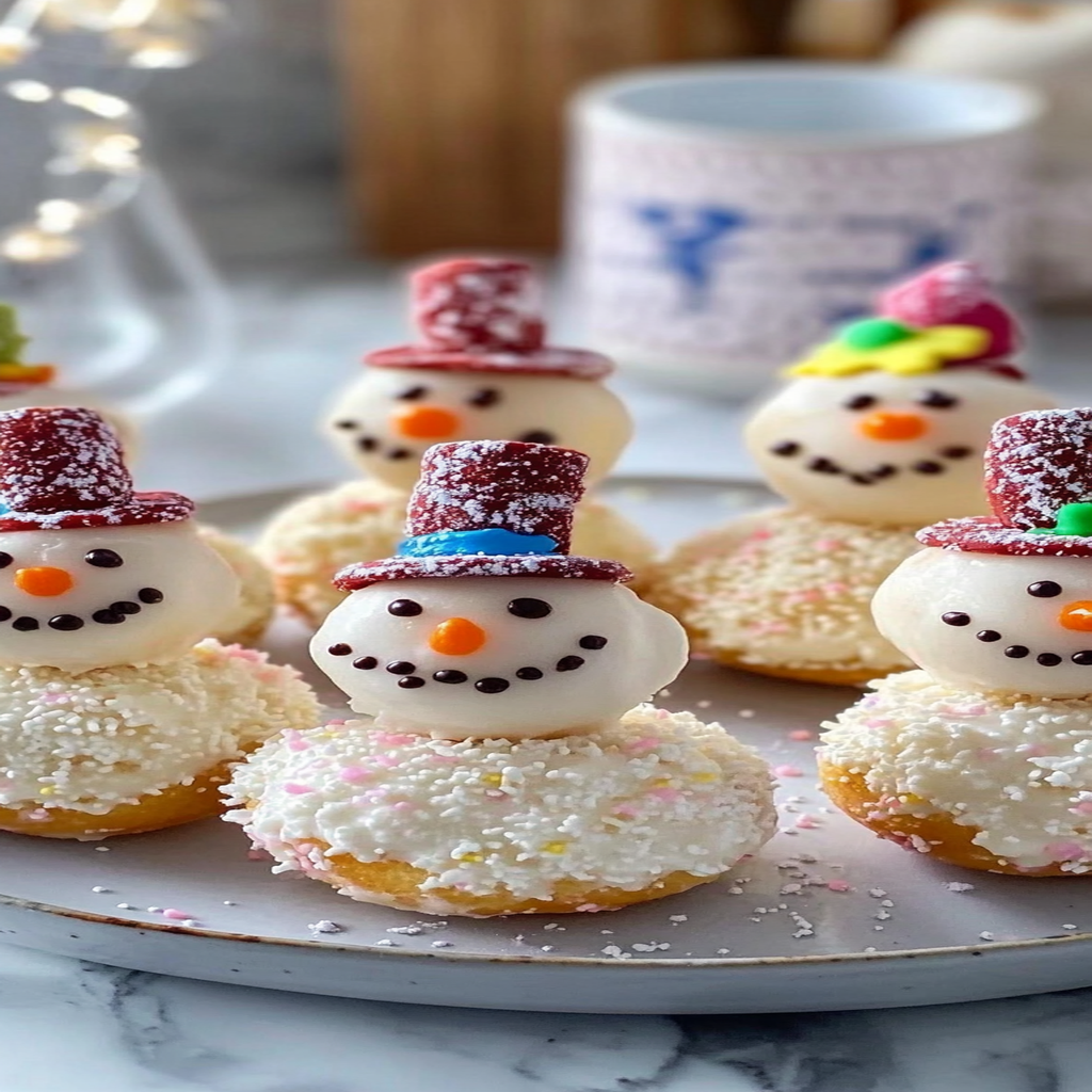 Recipe preparation for Snowman Donut Holes