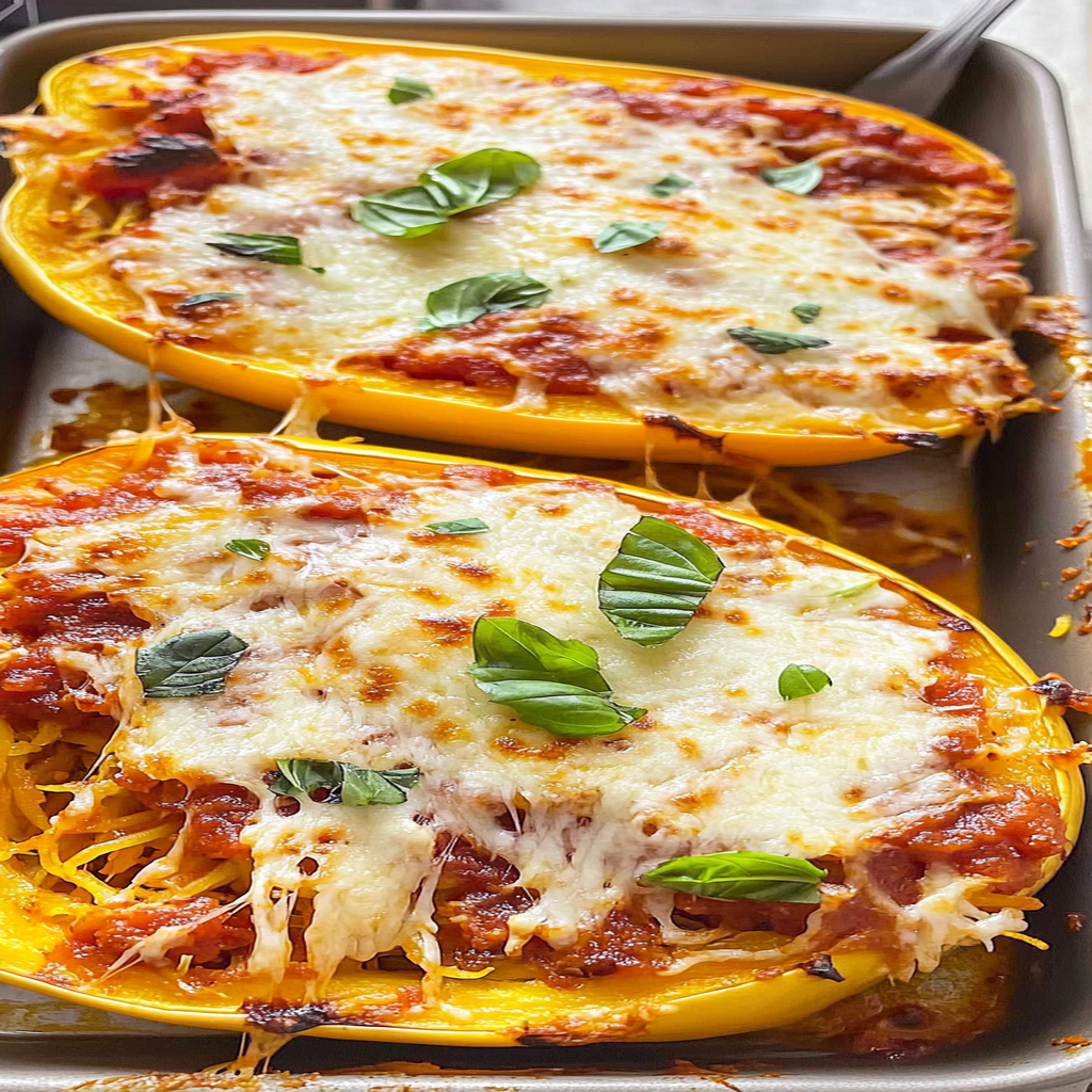 Recipe preparation for Turkey Marinara Spaghetti Squash