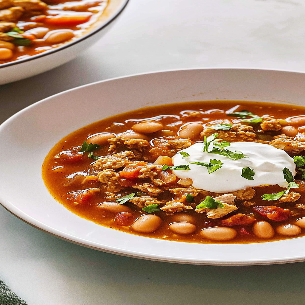Recipe preparation for pumpkin chili with turkey and beans