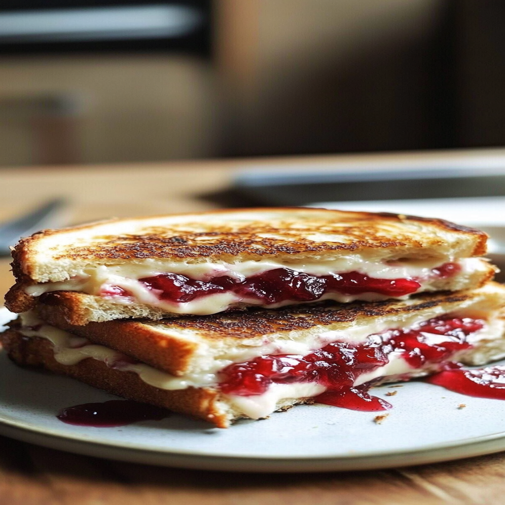 Recipe preparation for Turkey and Cranberry Grilled Cheese