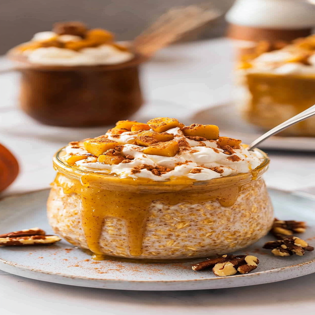 Recipe preparation for pumpkin spice overnight oats