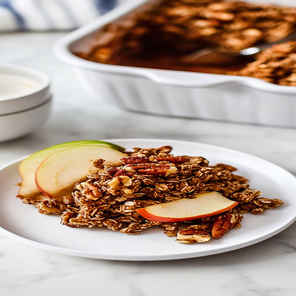 Recipe preparation for apple pecan granola