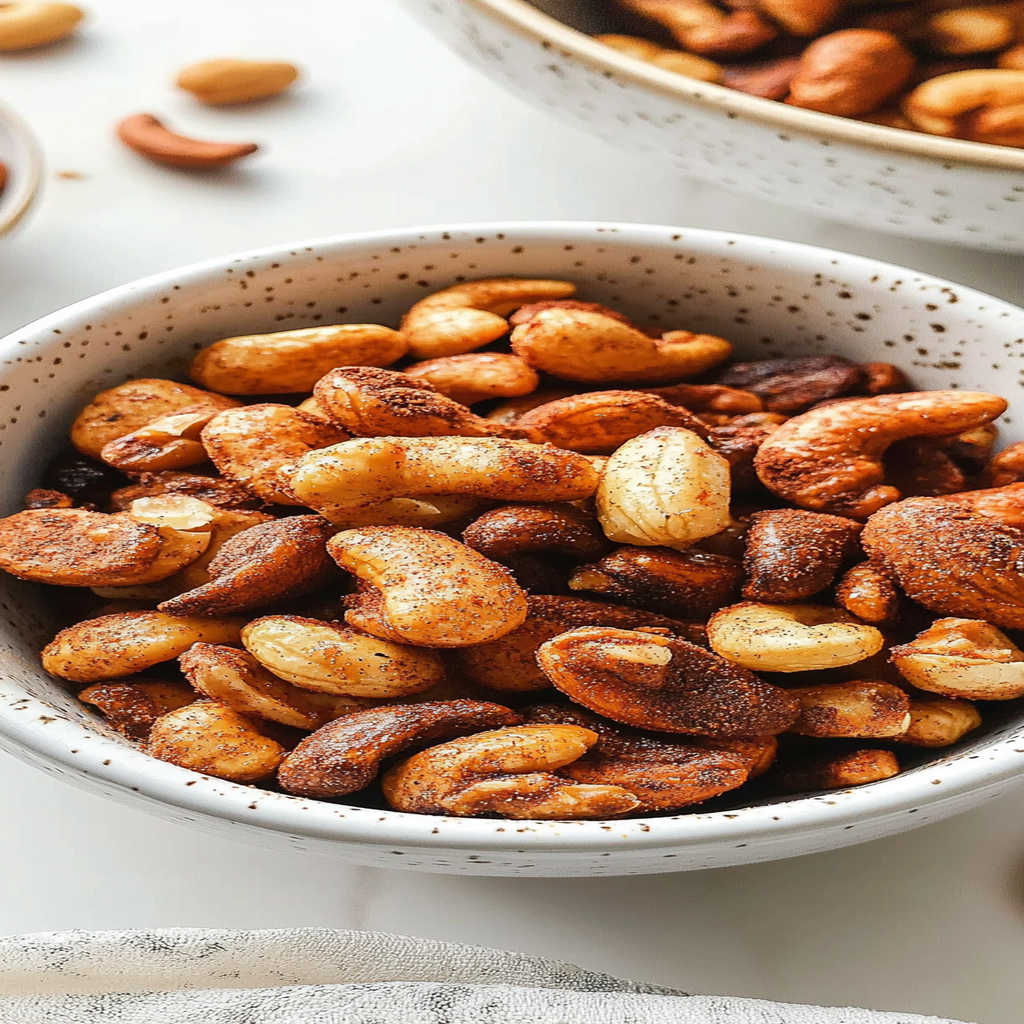 Recipe preparation for spiced roasted nuts