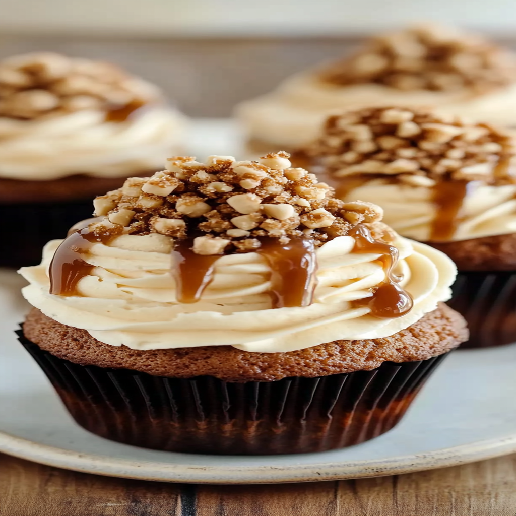 Recipe preparation for Toffee Crunch Cupcakes