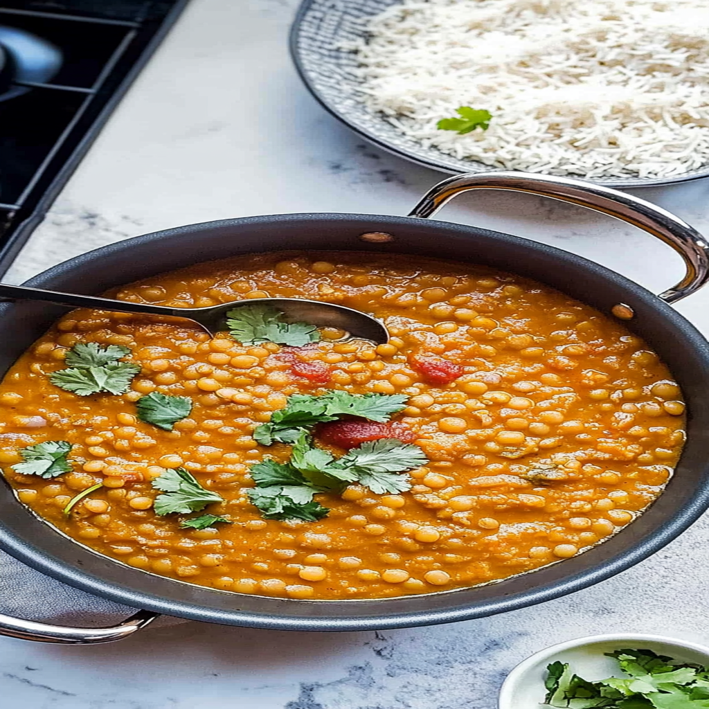 Recipe preparation for 30-Minute Spicy Lentil Curry