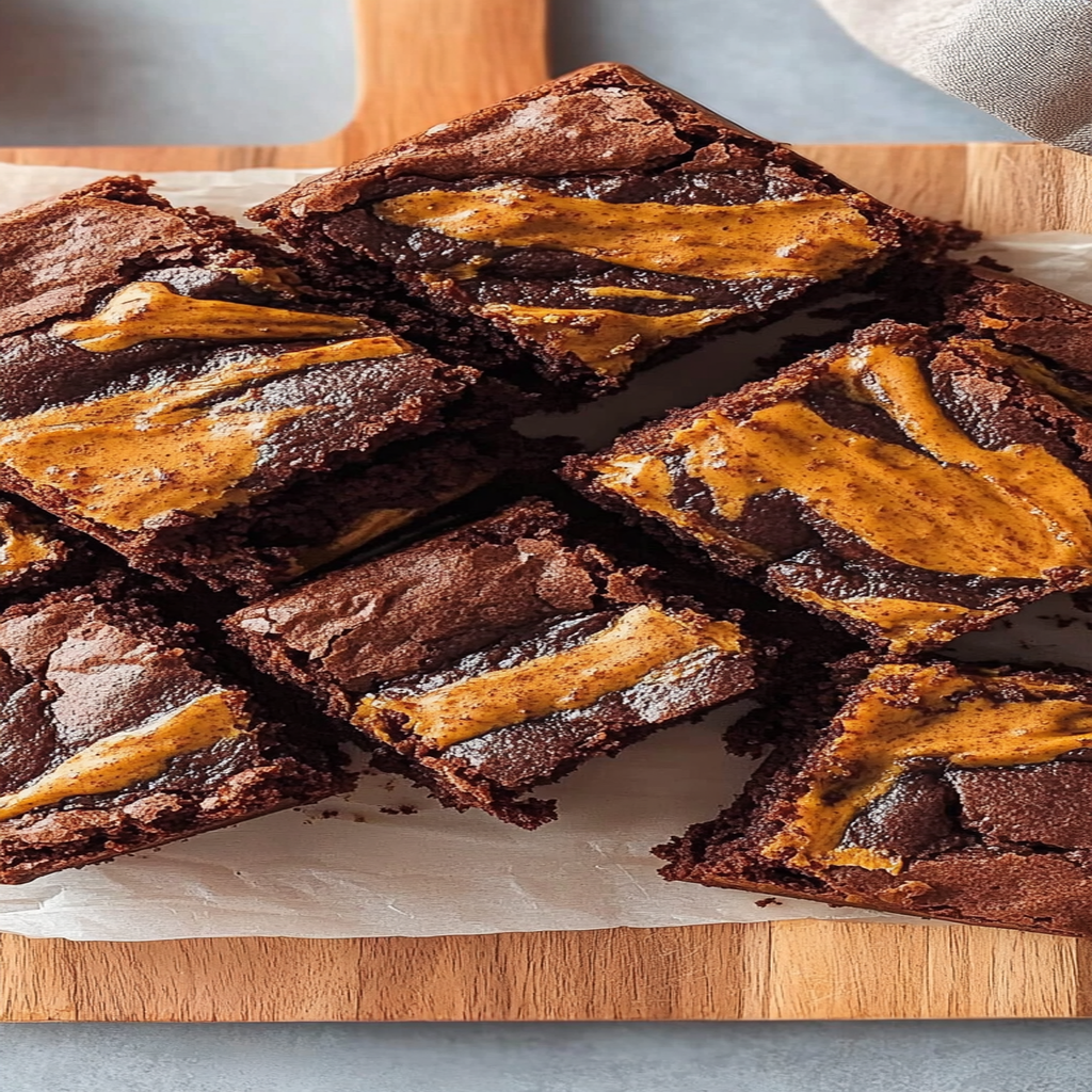 Recipe preparation for fudgy Pumpkin brownies