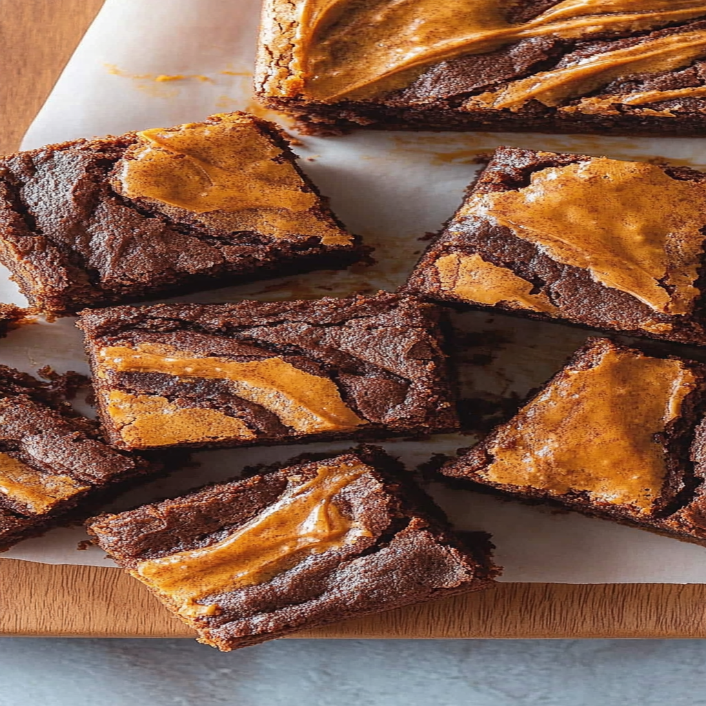Recipe preparation for fudgy Pumpkin brownies