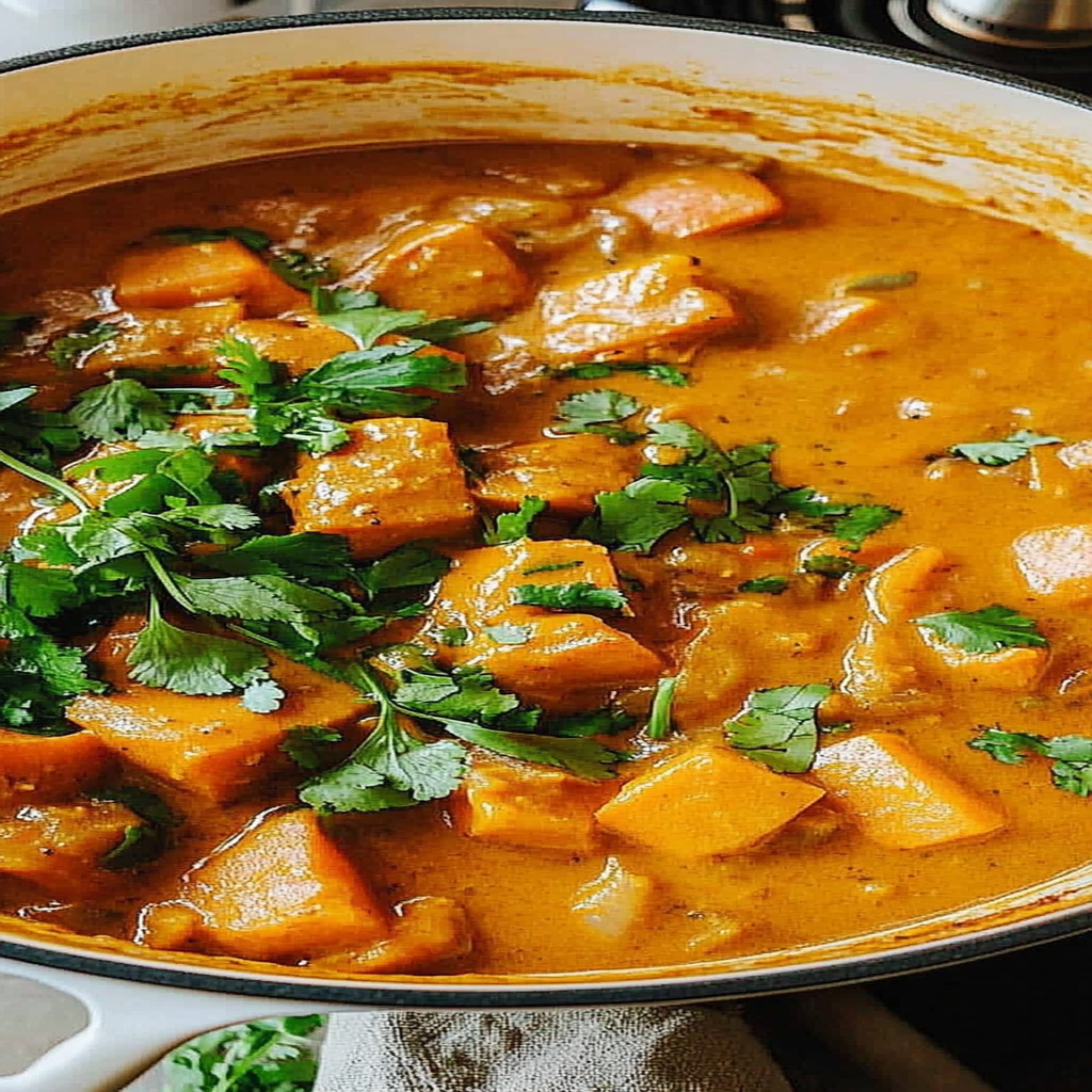 Recipe preparation for Sweet Potato Curry