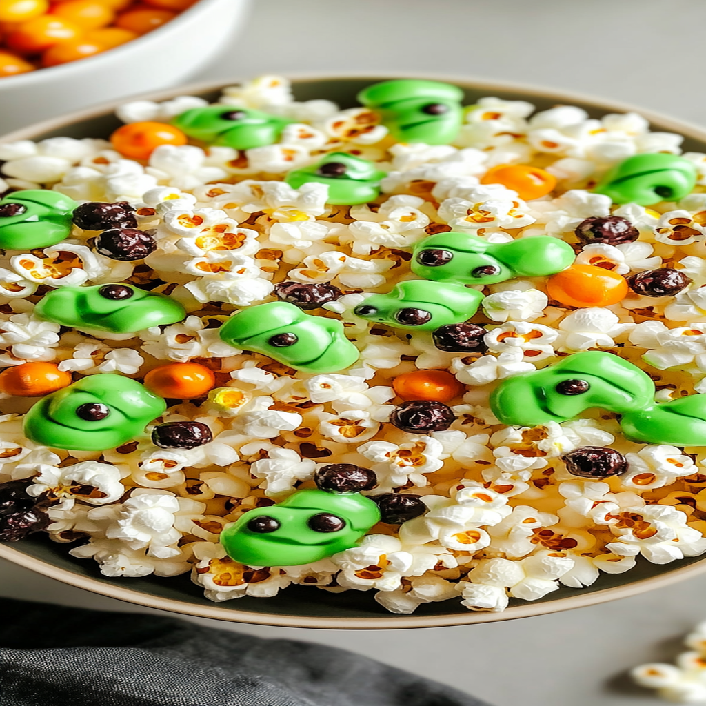 Recipe preparation for Frankenstein Popcorn
