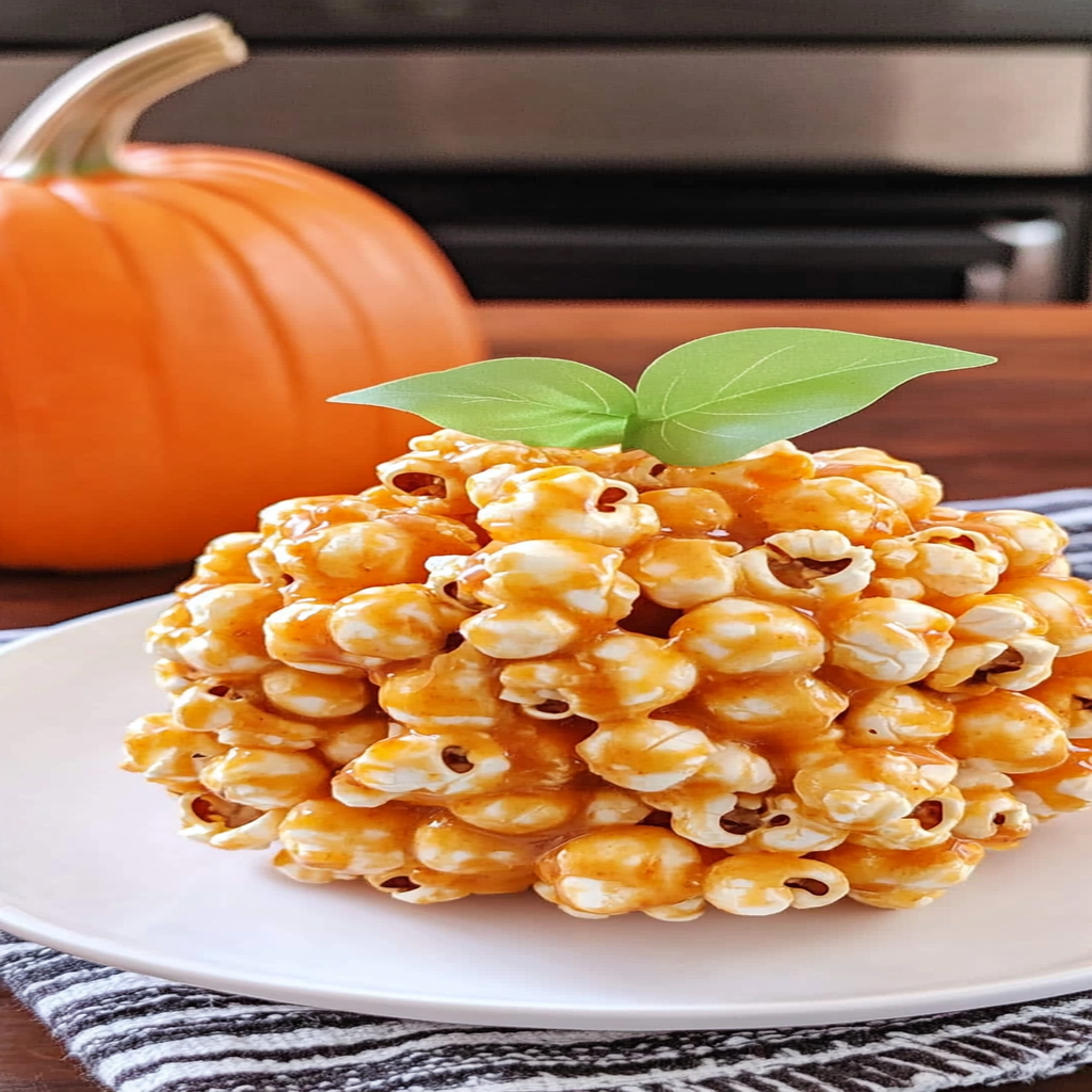Recipe preparation for Jack-O’-Lantern Popcorn Balls