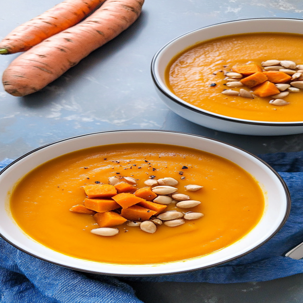 Recipe preparation for Sweet Potato & Carrot Soup