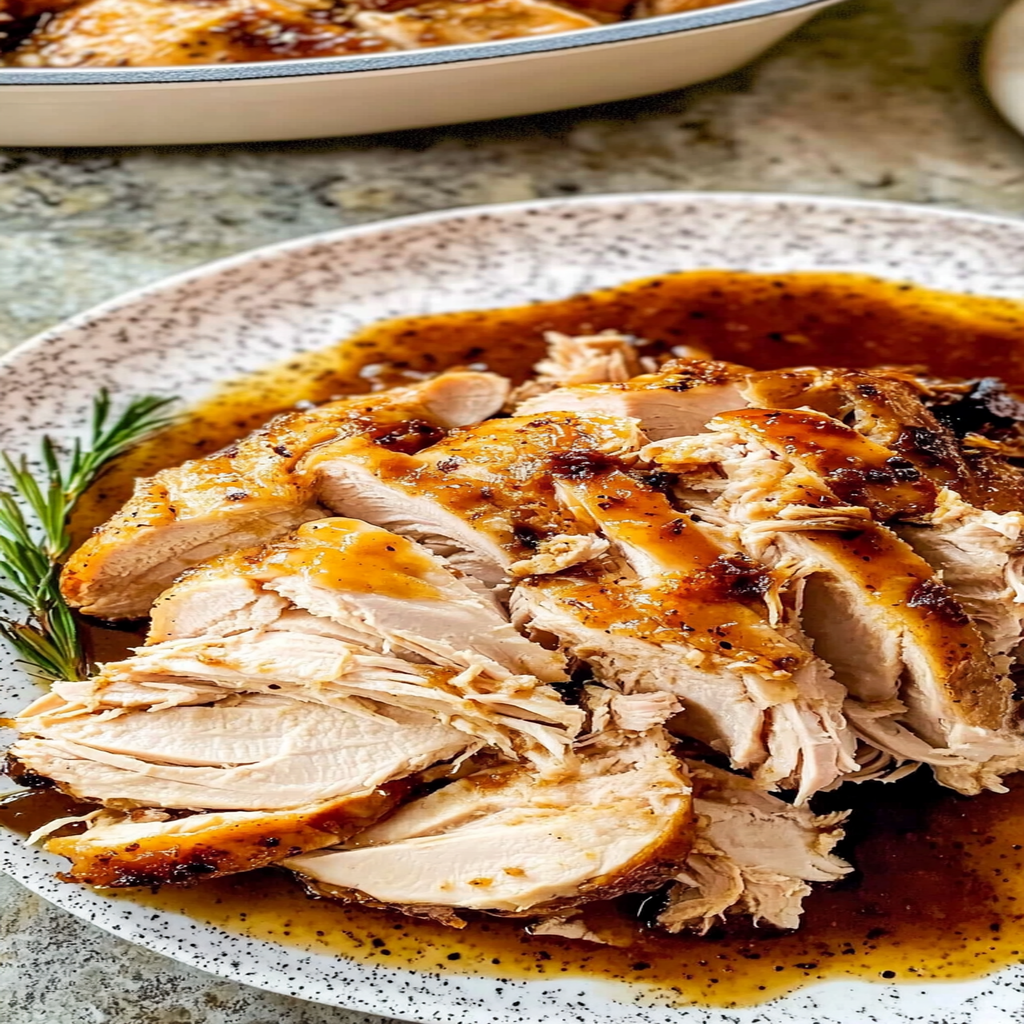 Recipe preparation for Maple Brown Sugar Pulled Turkey