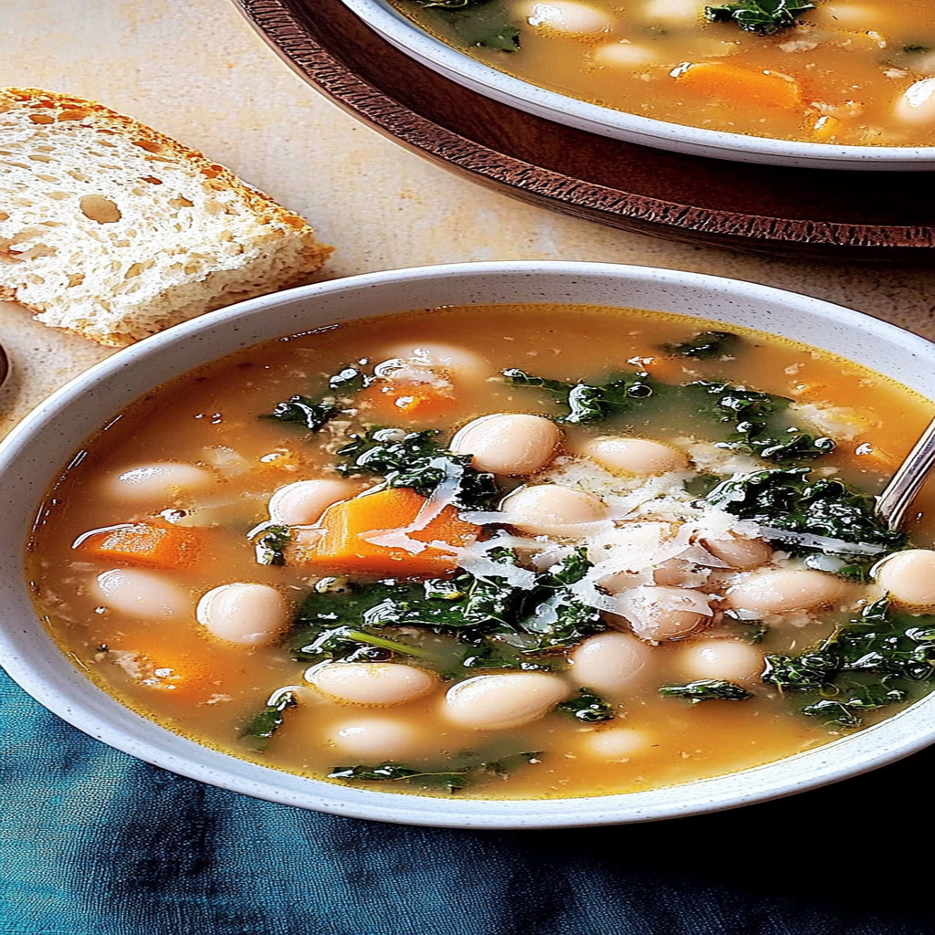 Recipe preparation for Tuscan White Bean & Kale Soup