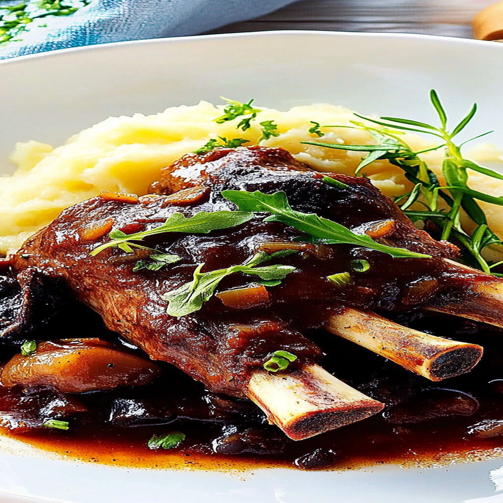 Recipe preparation for Slow-Cooked Lamb Shanks