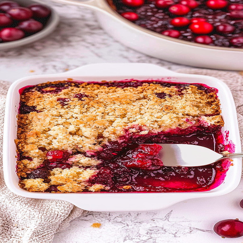 Recipe preparation for Cranberry Dump Cake