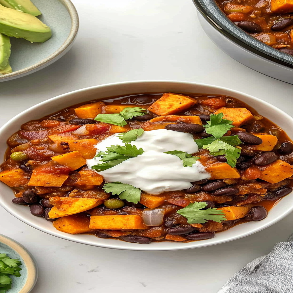 Recipe preparation for Instant Pot Chipotle Sweet Potato Black Bean Chili