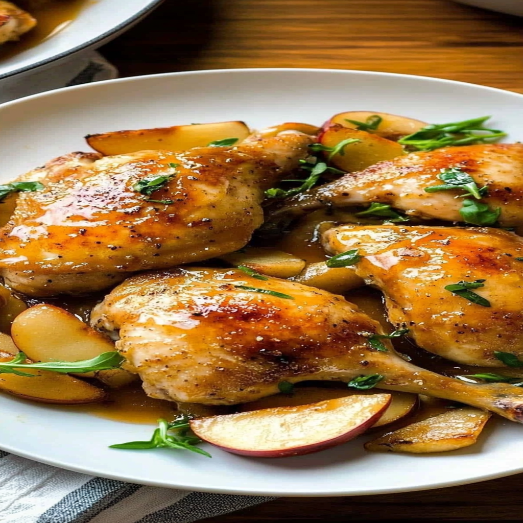 Recipe preparation for 30 minute Apple Cider Glazed Chicken Skillet
