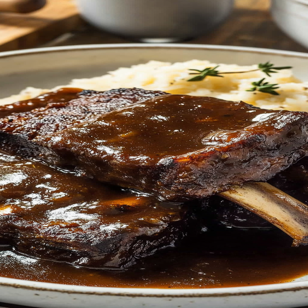 Recipe preparation for Beer-Braised Short Ribs