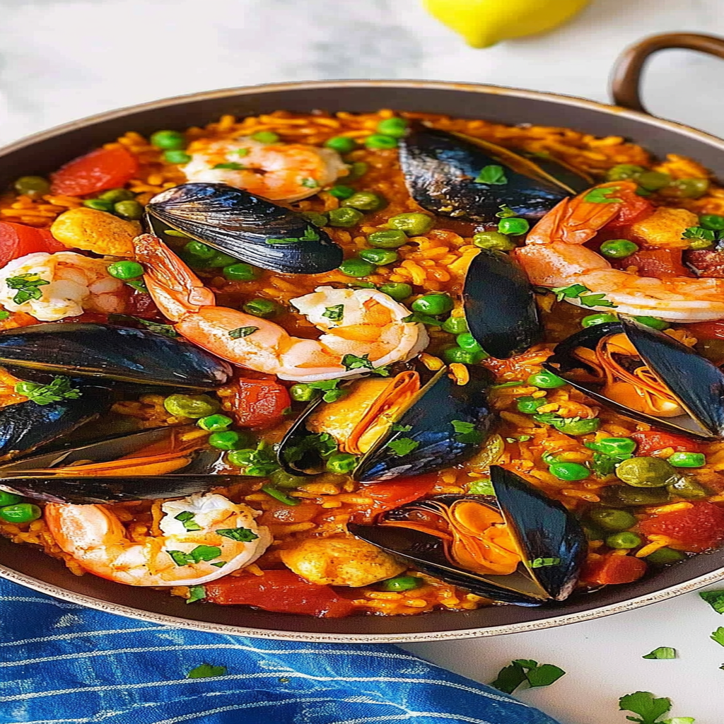 Recipe preparation for Winter Seafood Paella