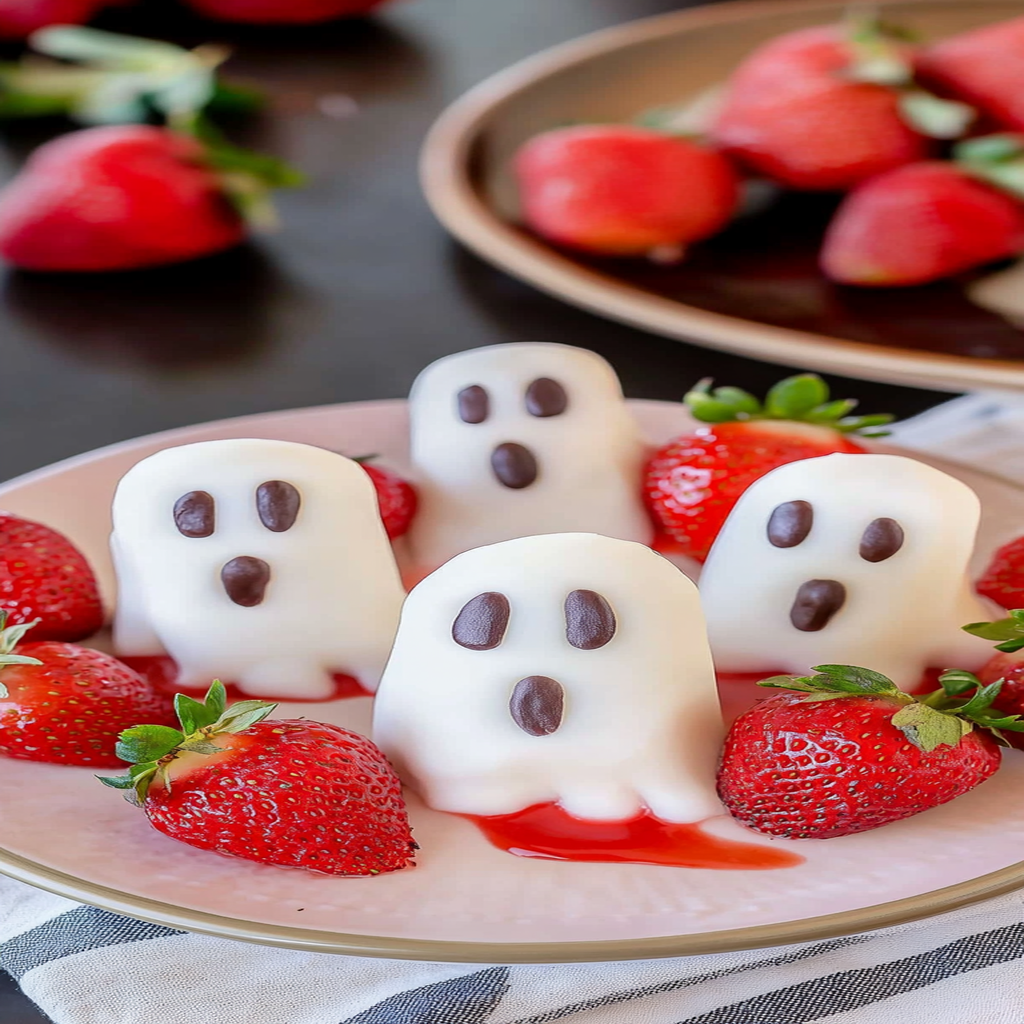 Recipe preparation for Strawberry Ghosts