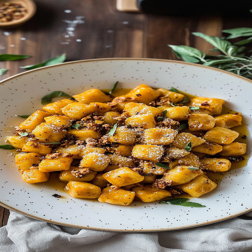 Recipe preparation for Pumpkin Ricotta Gnocchi