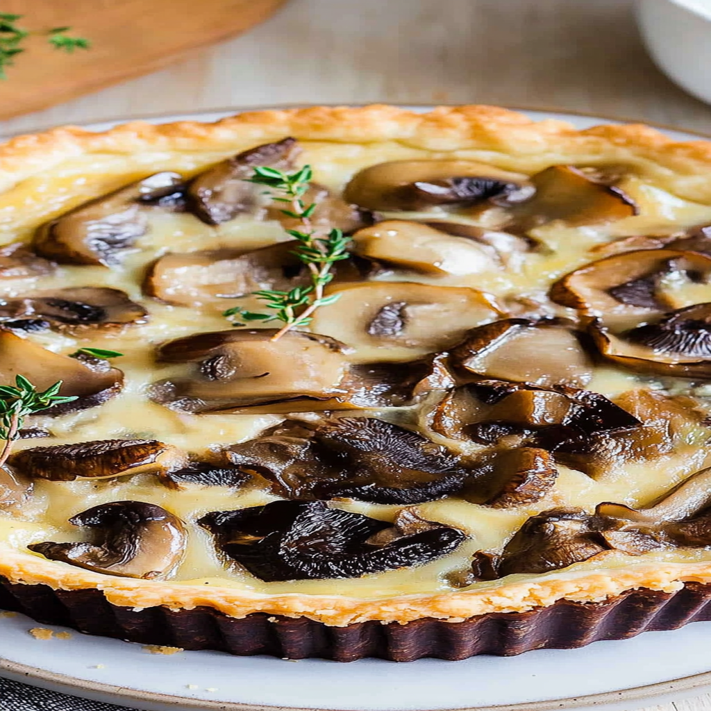 Recipe preparation for Truffle & Mushroom Tart