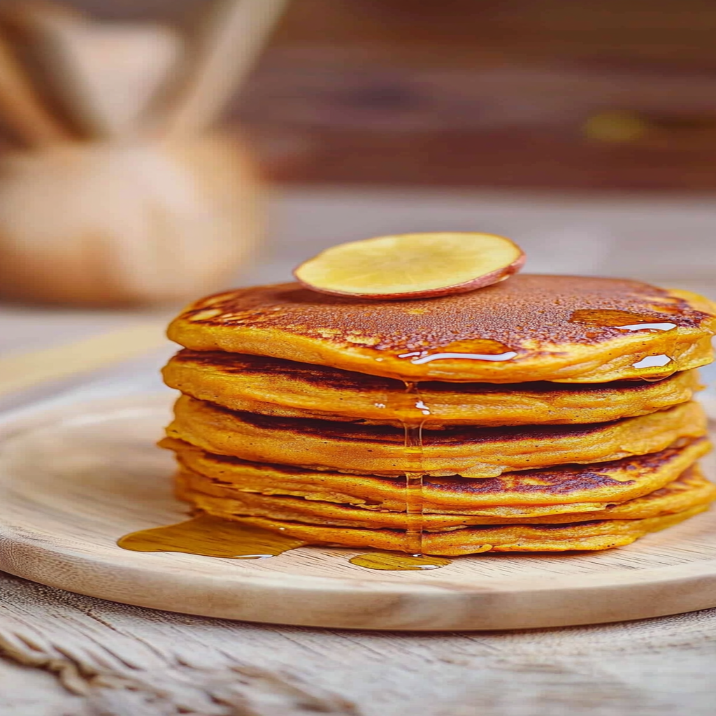 Recipe preparation for Fluffy Sweet Potato Pancakes