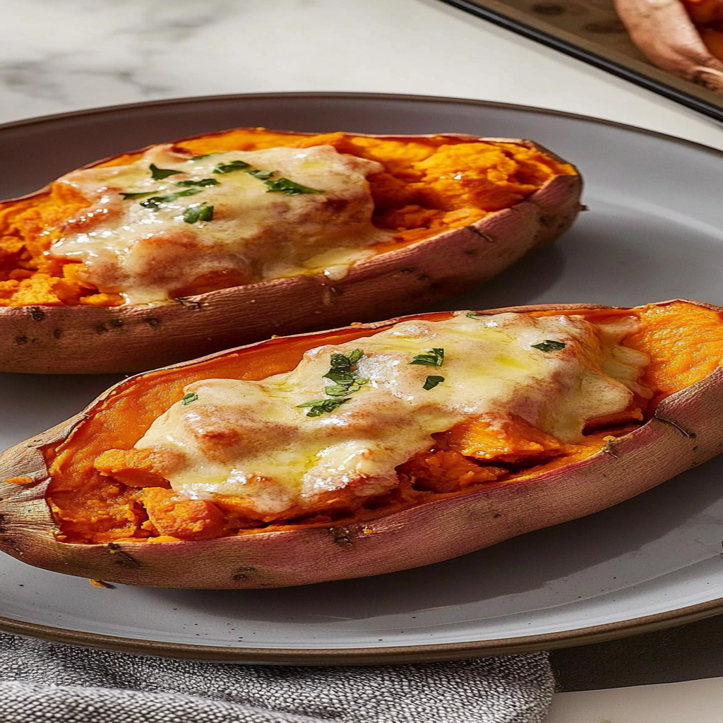Recipe preparation for Baked Sweet Potatoes