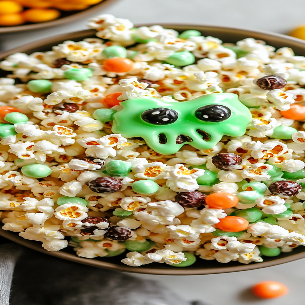 Recipe preparation for Frankenstein Popcorn