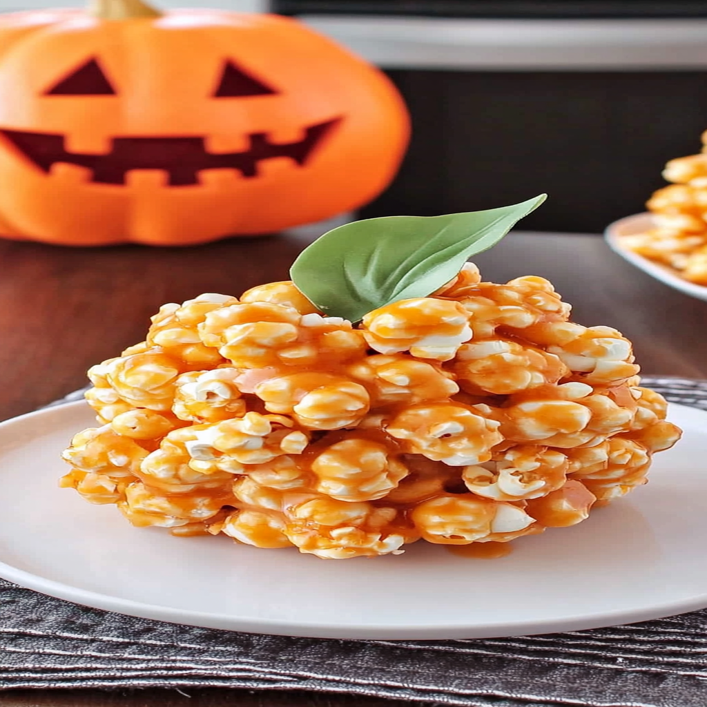 Recipe preparation for Jack-O’-Lantern Popcorn Balls