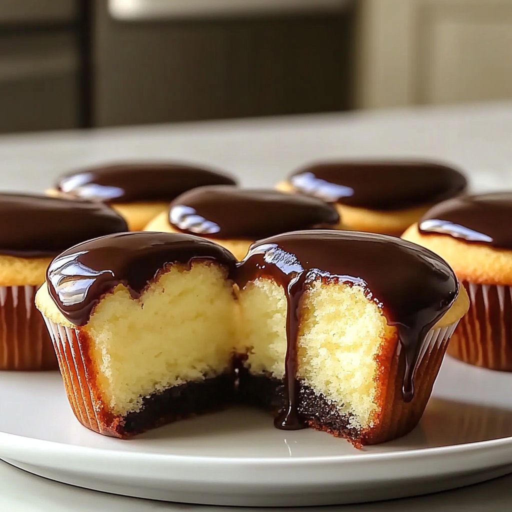 Recipe preparation for Boston Cream Pie Cupcakes