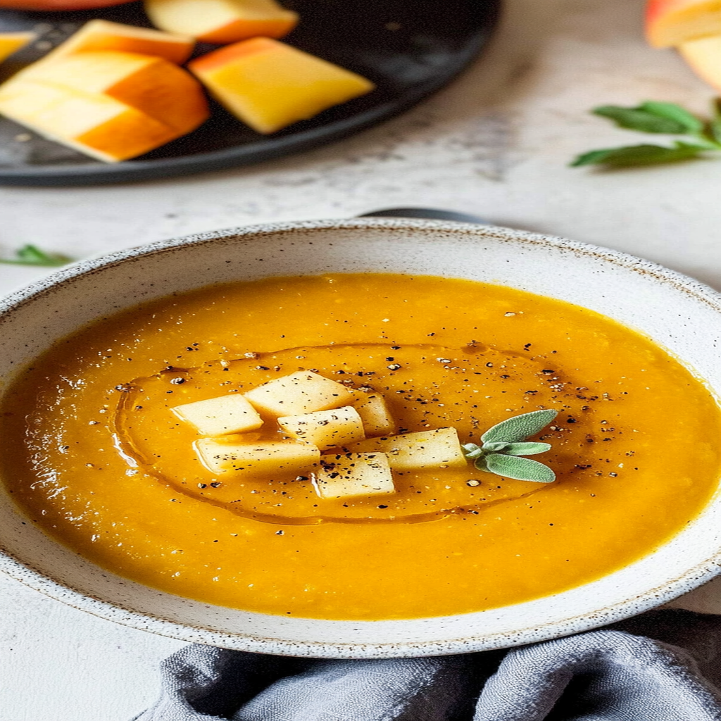 Recipe preparation for Roasted Butternut Squash & Apple Soup