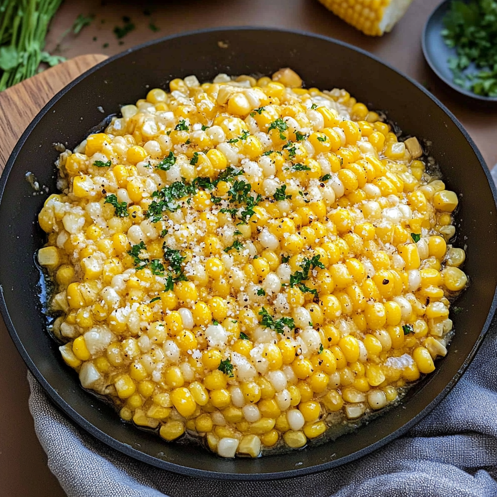 Recipe preparation for Sweet & Salty Honey Butter Skillet Corn