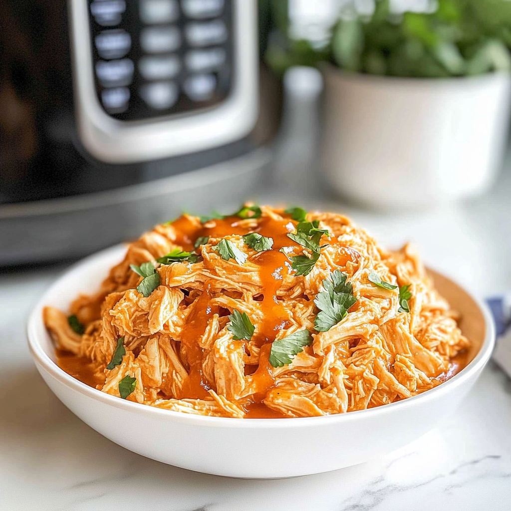 Recipe preparation for Instant Pot Buffalo Ranch Shredded Chicken