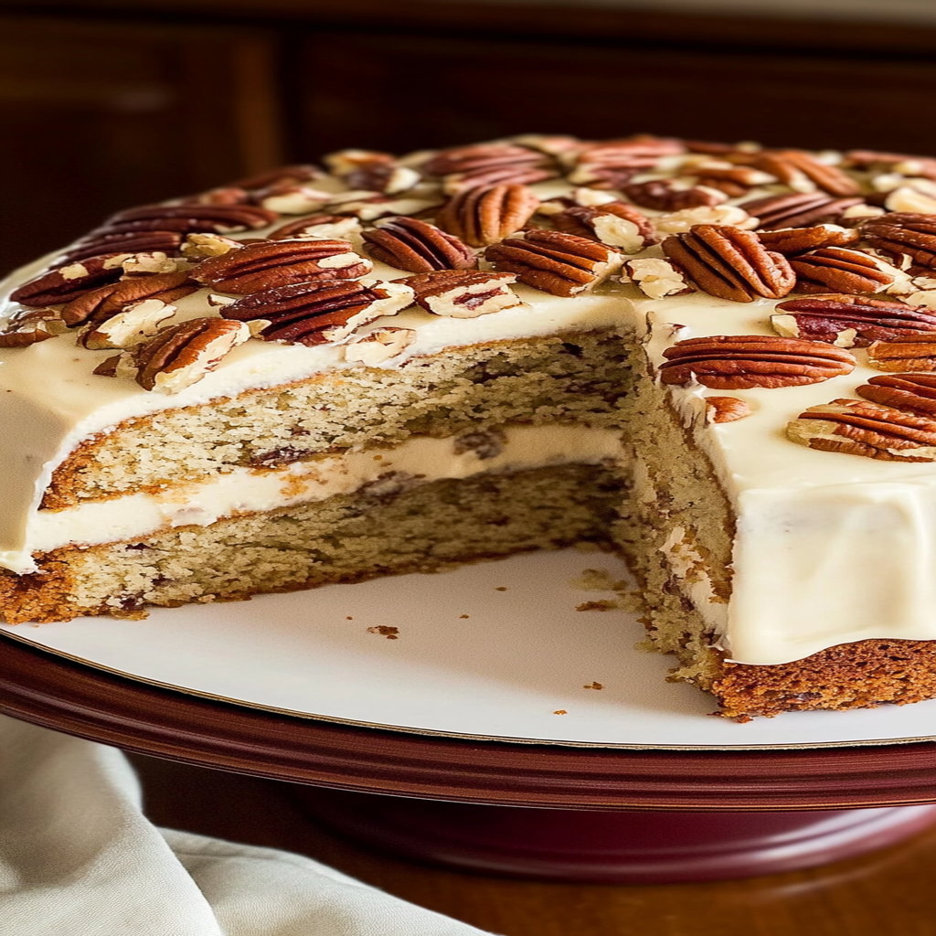 Recipe preparation for Brown Butter Pecan Cake