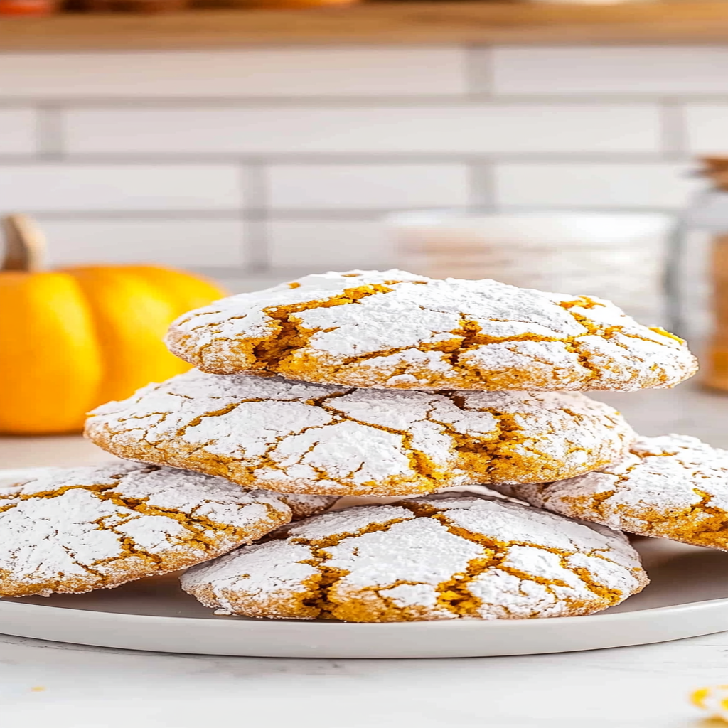 Recipe preparation for Pumpkin Spice Crinkle Cookies