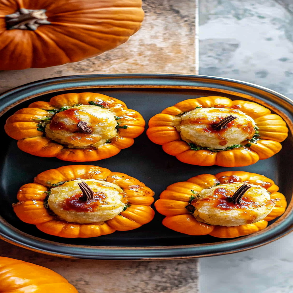Recipe preparation for Stuffed Mini Pumpkins