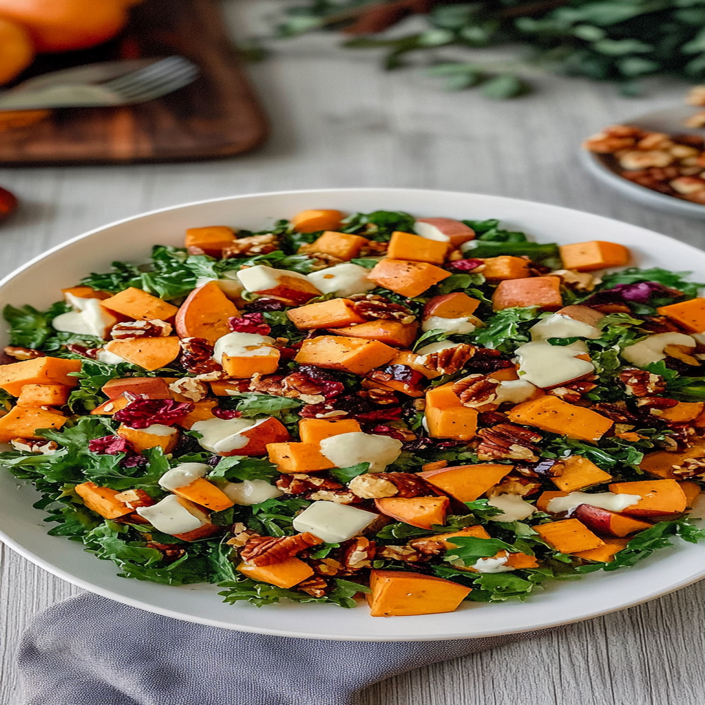 Recipe preparation for Fall Harvest Sweet Potato Salad